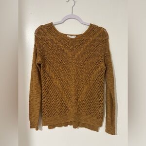 Cloud Chaser Women's‎ Mustard Knit Sweater crochet knit